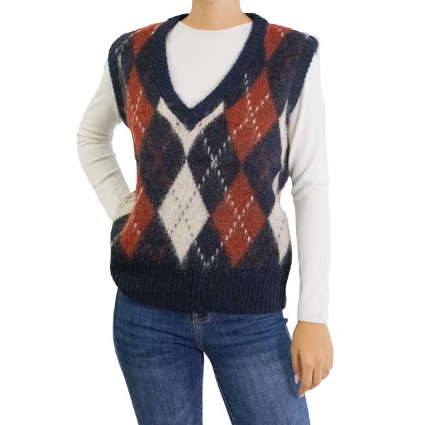 Gilet con rombi fantasia Only 